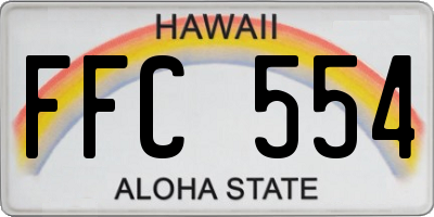 HI license plate FFC554