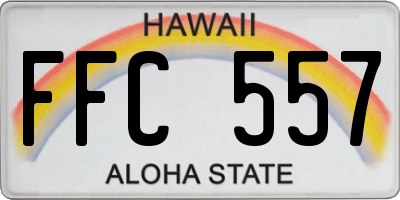 HI license plate FFC557