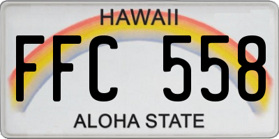 HI license plate FFC558