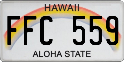 HI license plate FFC559