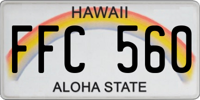 HI license plate FFC560