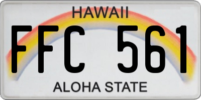 HI license plate FFC561