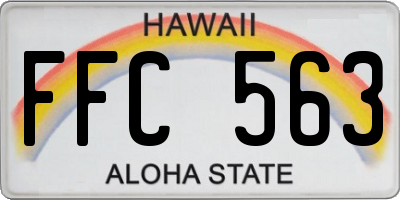 HI license plate FFC563