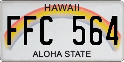 HI license plate FFC564