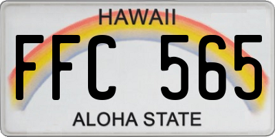HI license plate FFC565