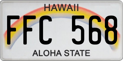 HI license plate FFC568
