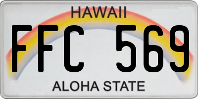HI license plate FFC569