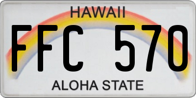 HI license plate FFC570