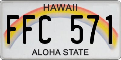 HI license plate FFC571