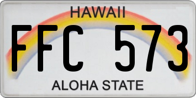 HI license plate FFC573