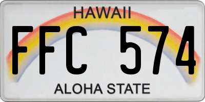 HI license plate FFC574