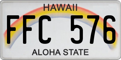 HI license plate FFC576