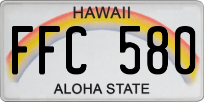 HI license plate FFC580