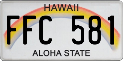 HI license plate FFC581