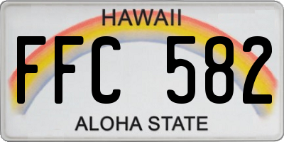 HI license plate FFC582