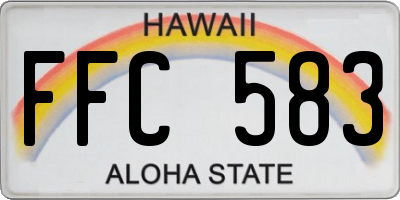 HI license plate FFC583
