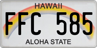 HI license plate FFC585