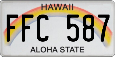 HI license plate FFC587