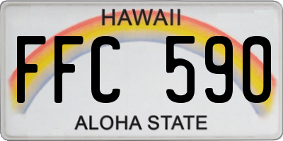 HI license plate FFC590