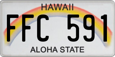 HI license plate FFC591