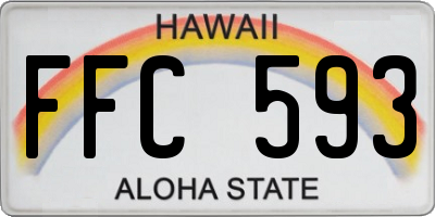 HI license plate FFC593