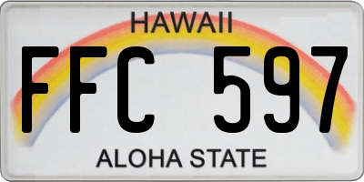 HI license plate FFC597