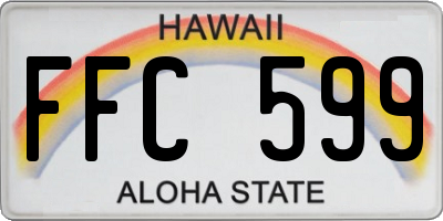 HI license plate FFC599