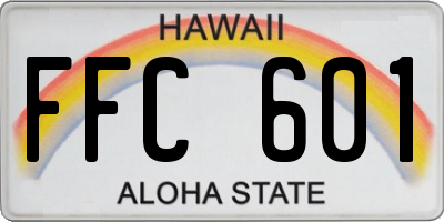 HI license plate FFC601