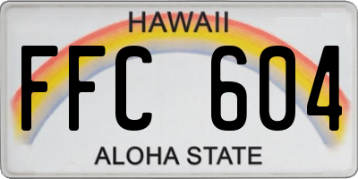 HI license plate FFC604