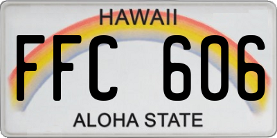 HI license plate FFC606