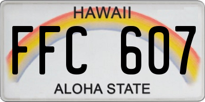 HI license plate FFC607