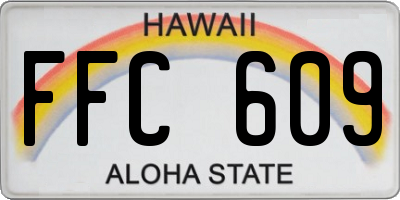 HI license plate FFC609