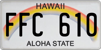 HI license plate FFC610