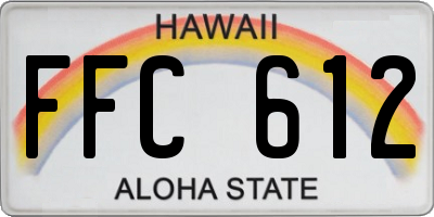 HI license plate FFC612