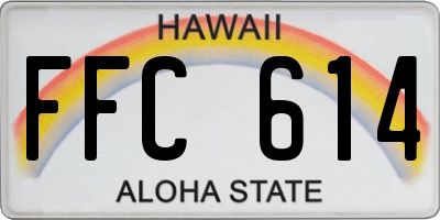 HI license plate FFC614