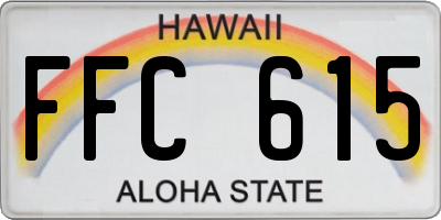 HI license plate FFC615