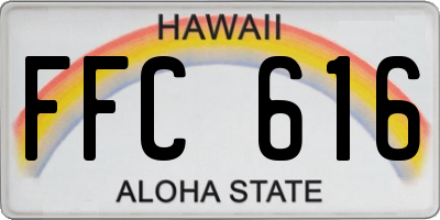 HI license plate FFC616