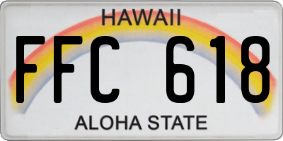 HI license plate FFC618