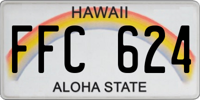 HI license plate FFC624