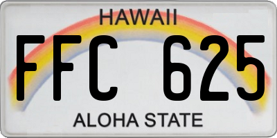 HI license plate FFC625