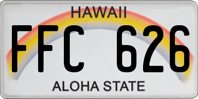 HI license plate FFC626
