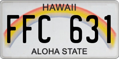 HI license plate FFC631