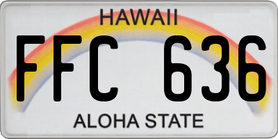 HI license plate FFC636