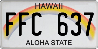 HI license plate FFC637