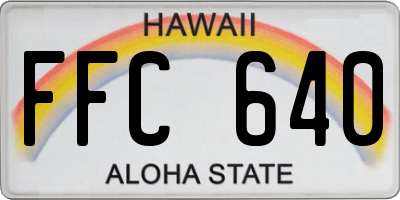 HI license plate FFC640