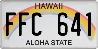 HI license plate FFC641