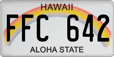 HI license plate FFC642