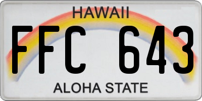 HI license plate FFC643