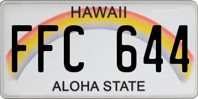 HI license plate FFC644
