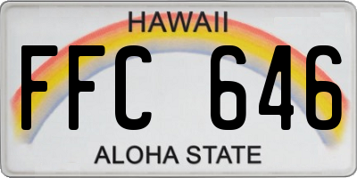 HI license plate FFC646